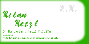 milan metzl business card